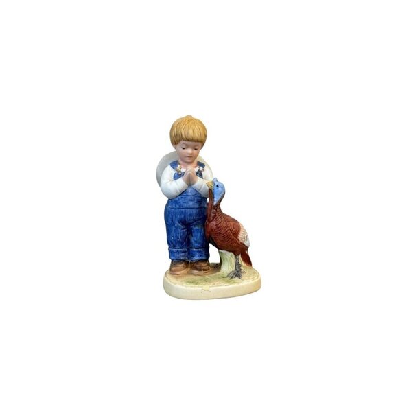 1985 Vintage Denim Days 1506 Danny and Turkey Friendship, Thanksgiving Figurine - Picture 2 of 9